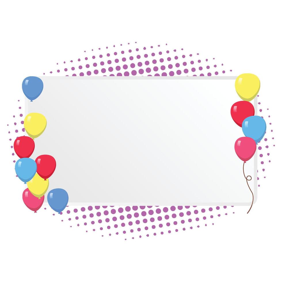 Festive Party Template with Balloons and Blank Space vector