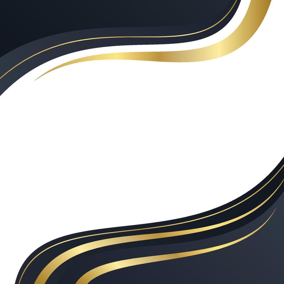 Artistic Black and Gold Border with Flowing Lines vector
