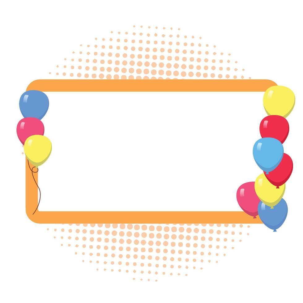 Cute and Playful Party Frame with Fun Balloon Decorations vector