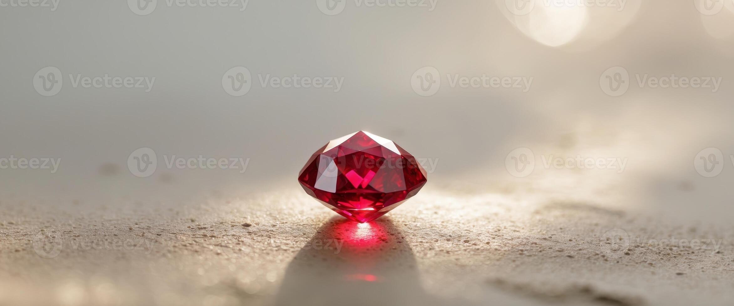 A red diamond sitting on a table photo