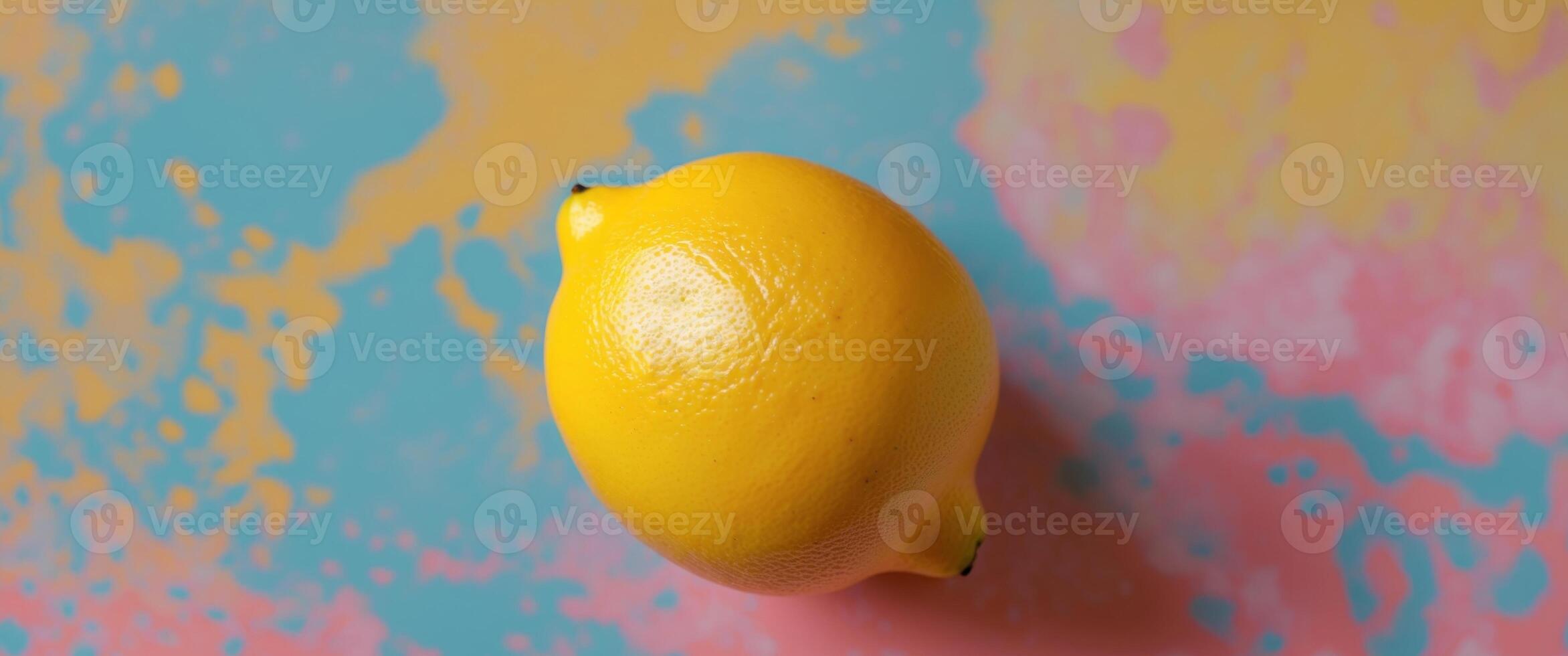 A lemon on a colorful background photo