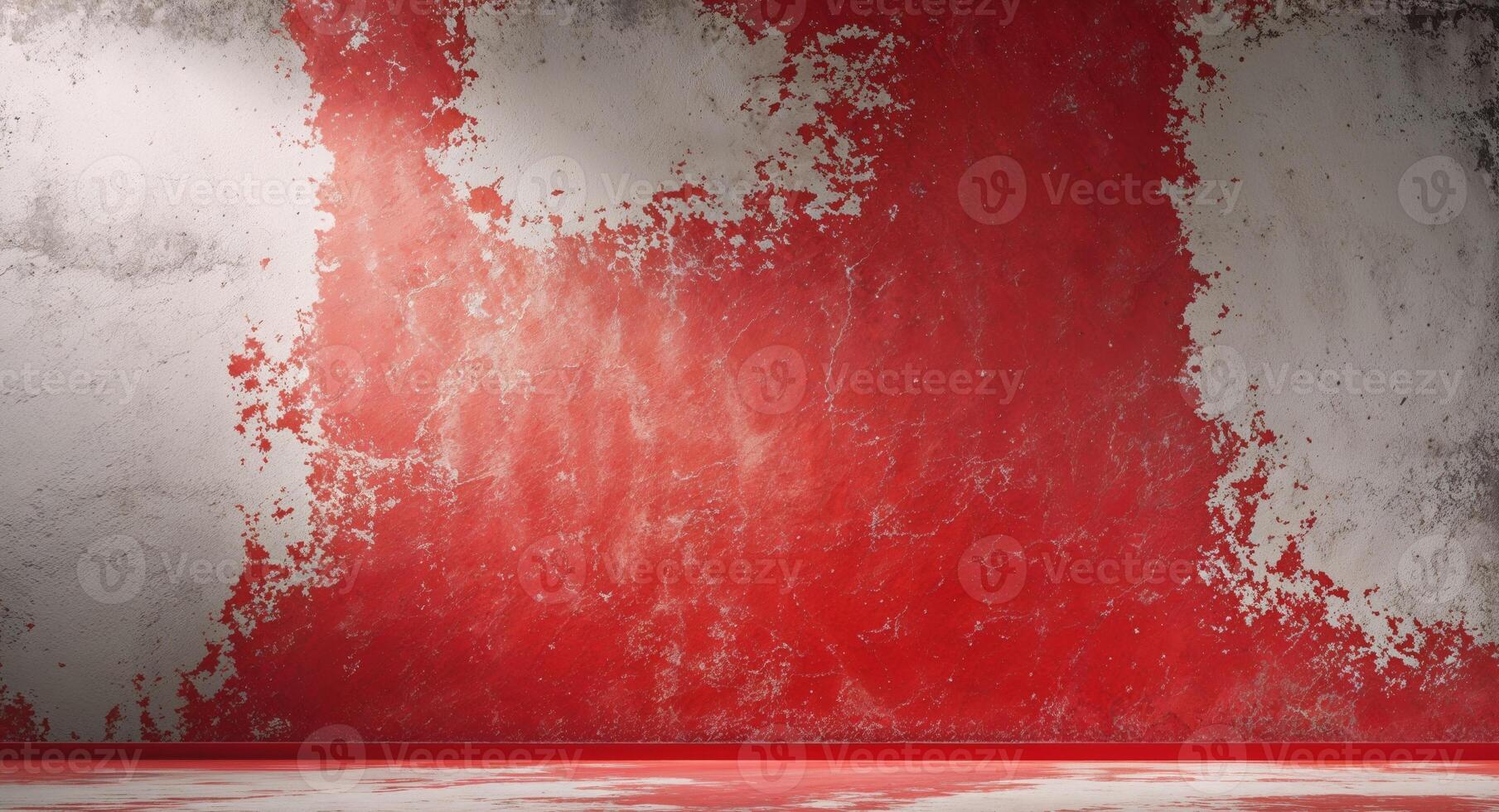 Red Grunge Textured Wall and Floor Background Ideal for Adding Text or Graphics in Creative Projects photo