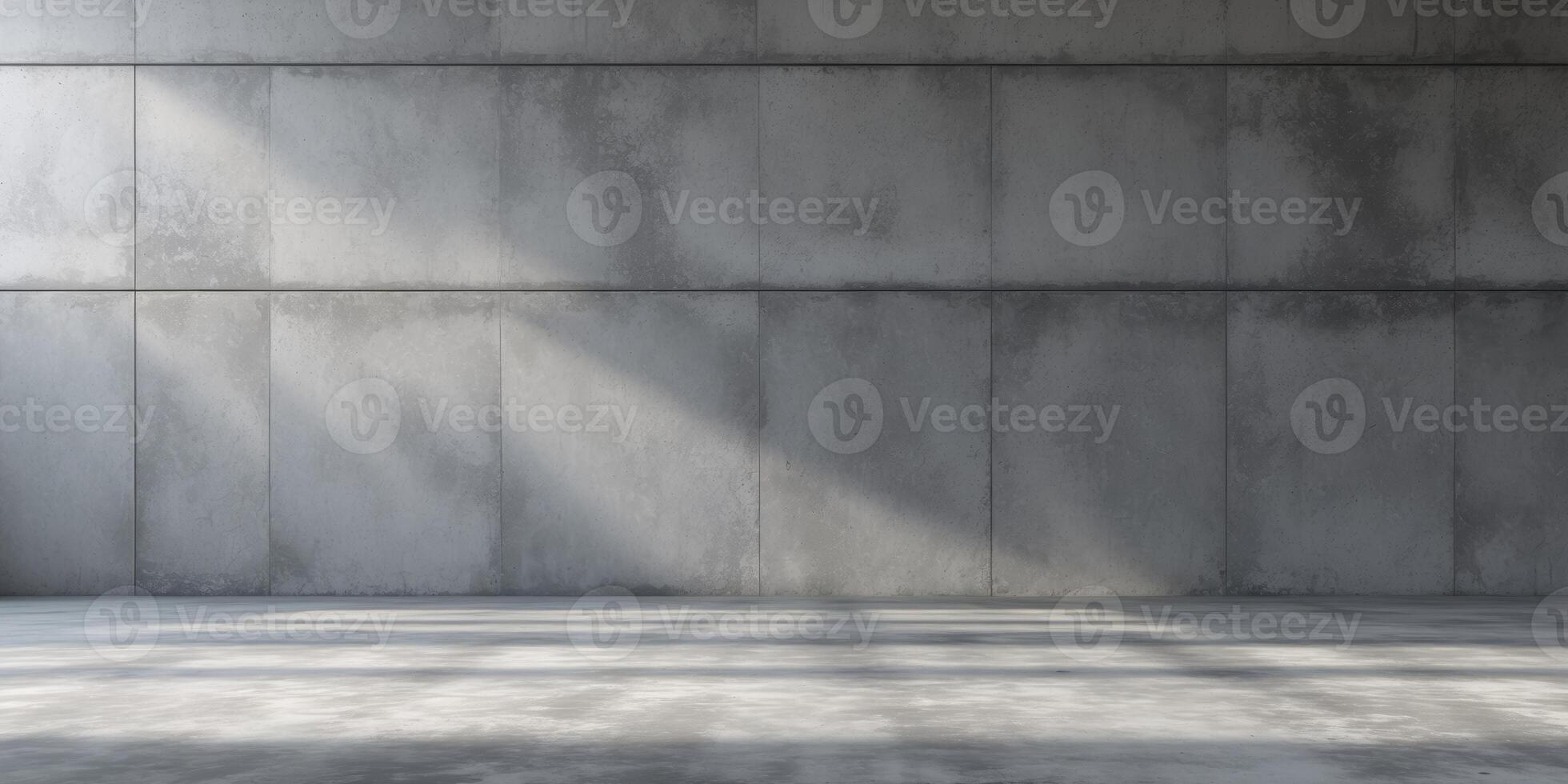 Empty concrete room with concrete walls and floor photo