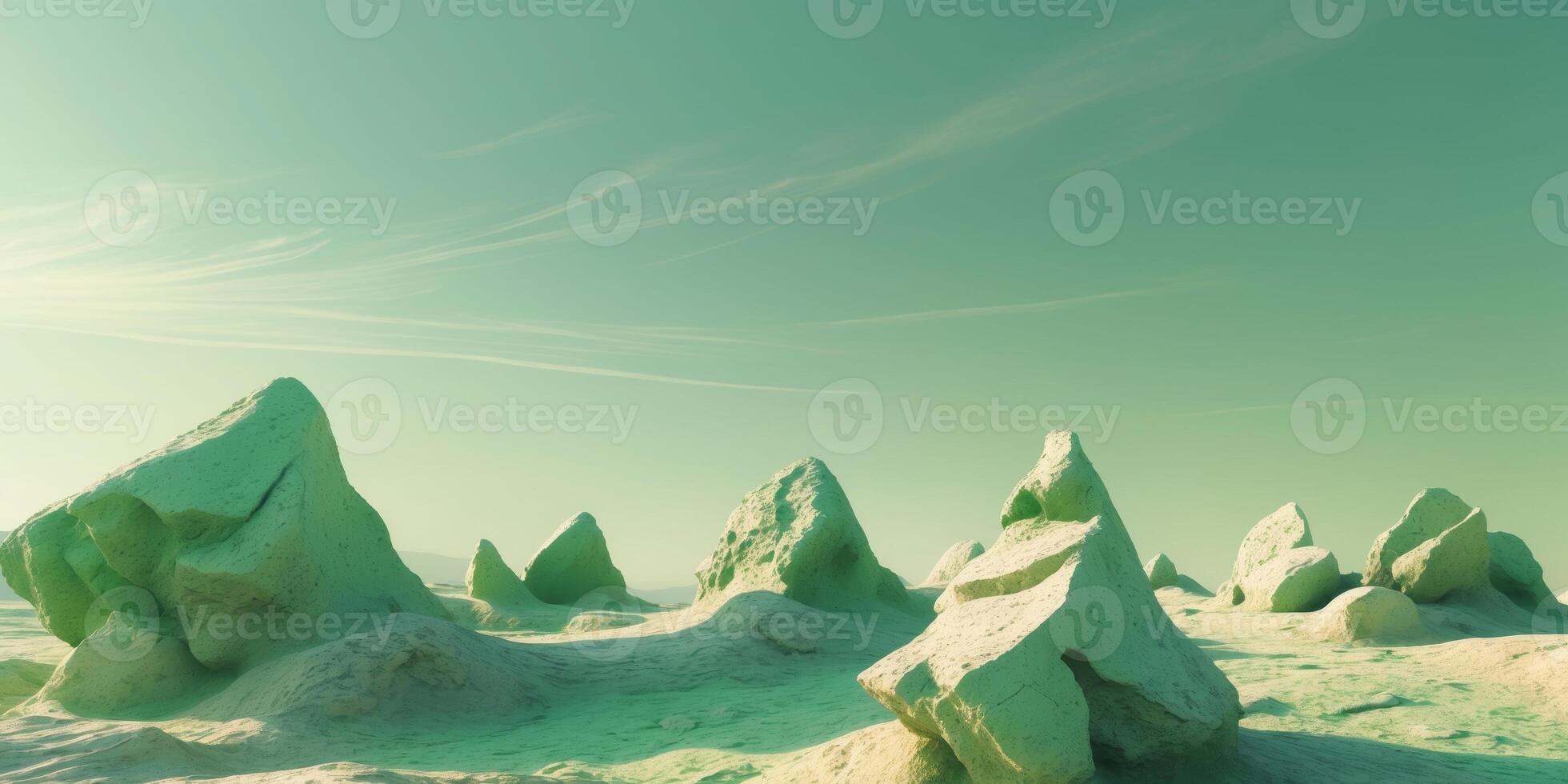 A group of rocks in the desert with a sky background photo
