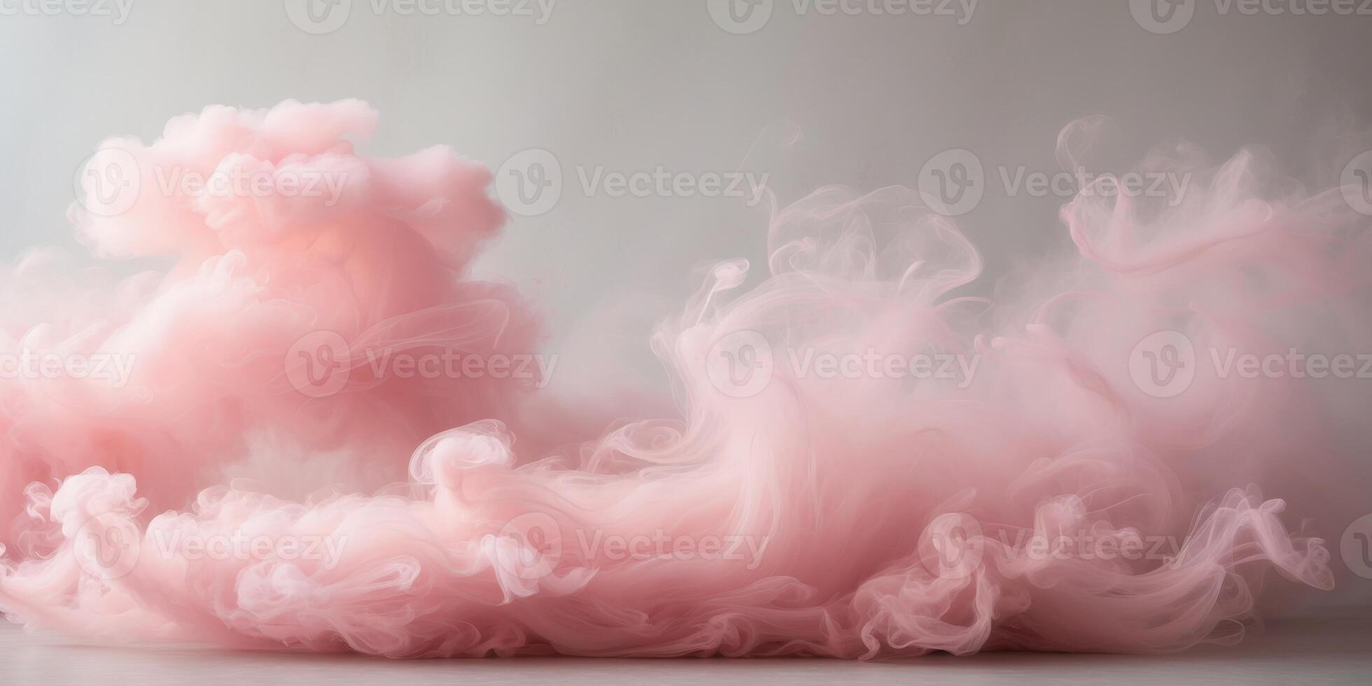Pink smoke is blowing in the air photo
