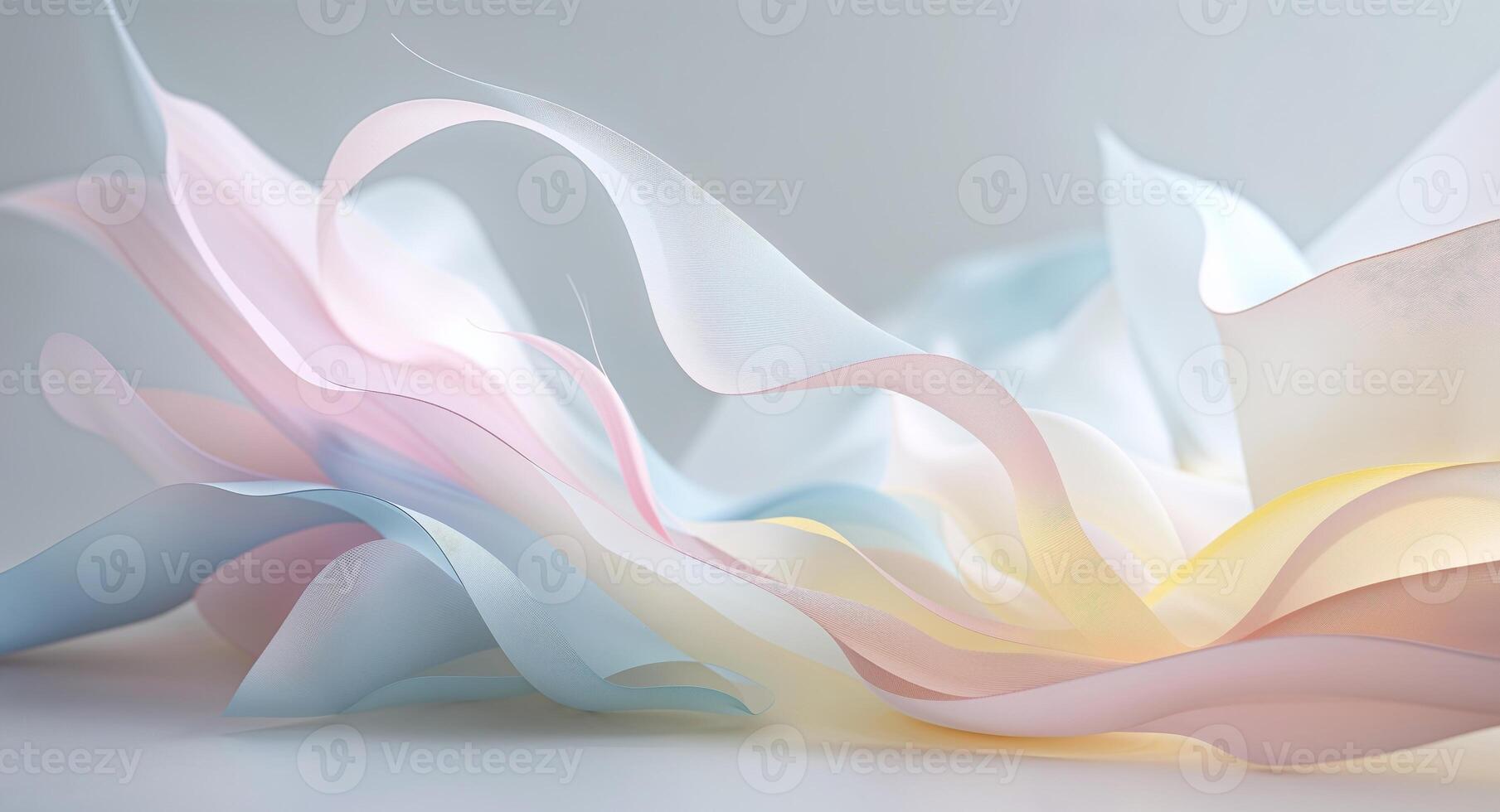 Abstract Flowing Shapes in Soft Pastel Colors. photo