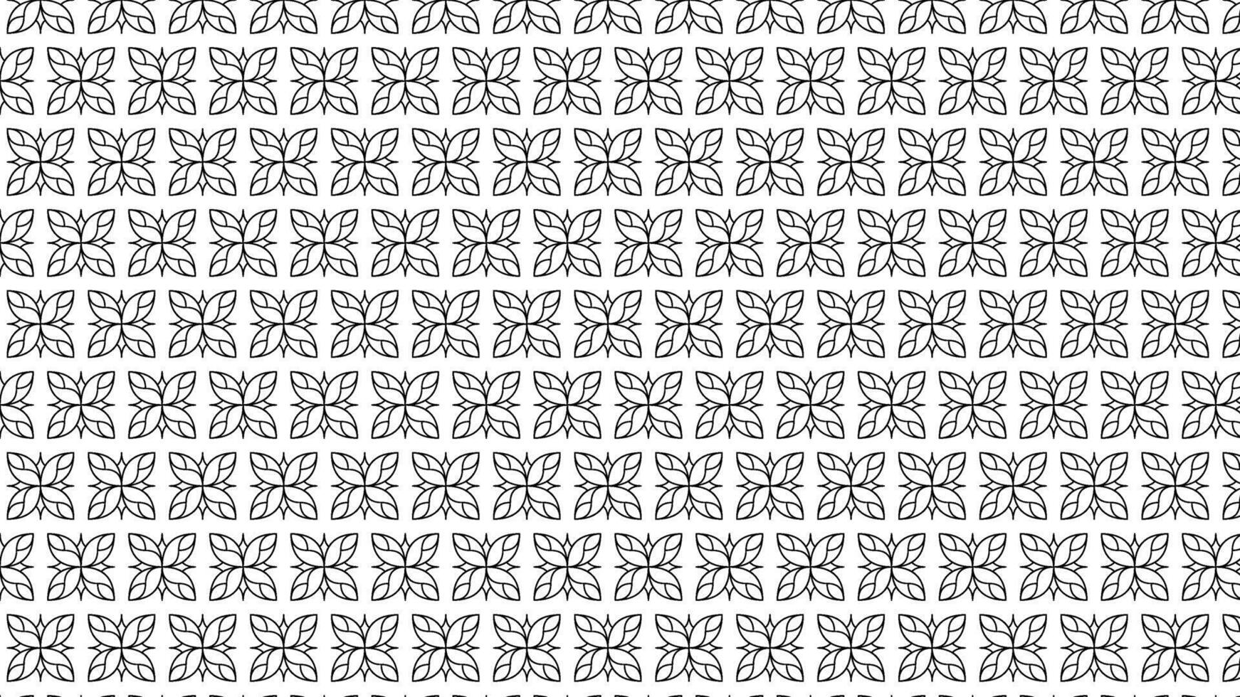 Seamless Hand-Drawn Black Line Abstract Floral Pattern On White Background vector