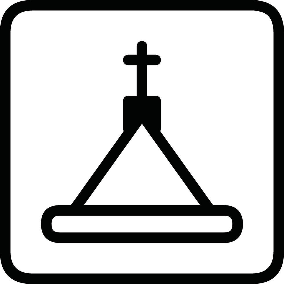 Stylized Religious Icon Depicting A Church Symbol with Geometric Design Elements vector