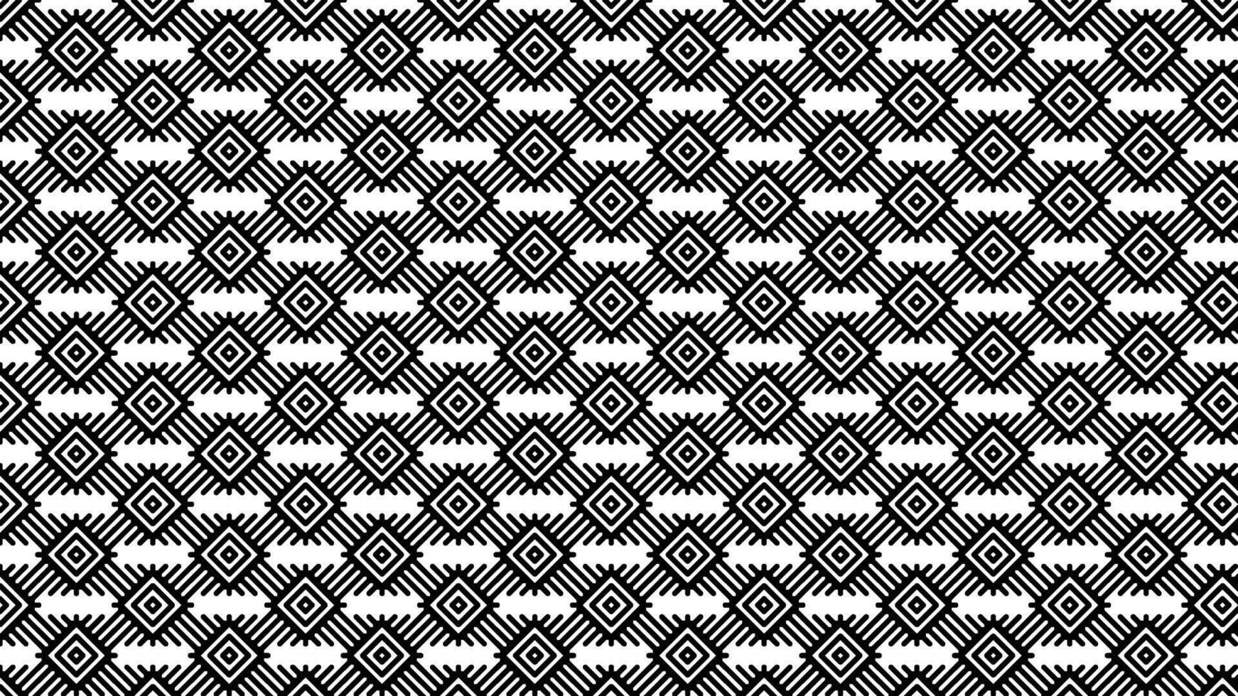 Abstract Geometric Monochrome Pattern With Symmetrical Diamond Shapes vector
