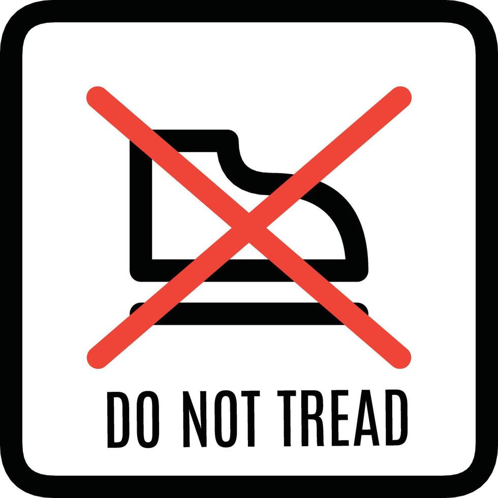 Do Not Tread Warning Sign With Crossed Out Shoe Icon vector