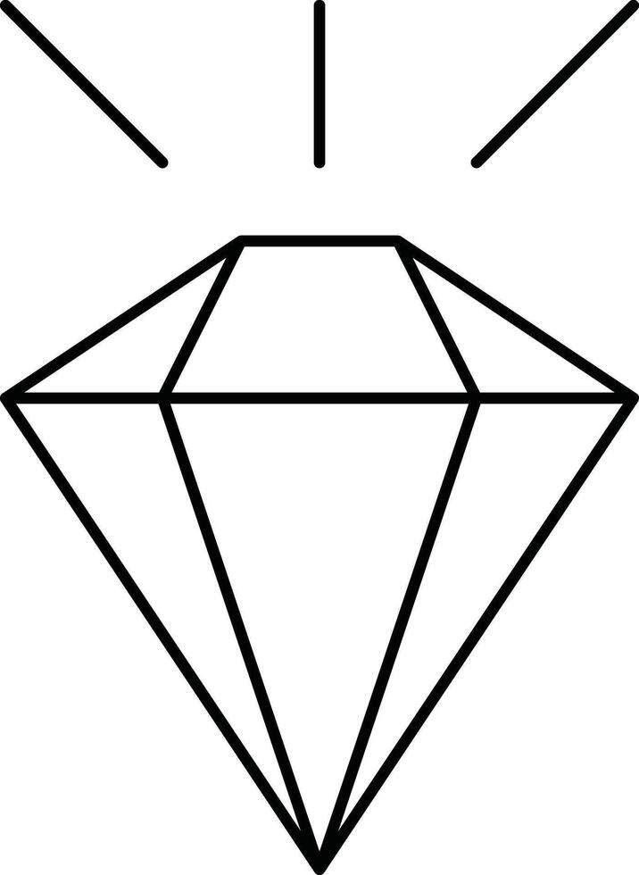 Minimalistic Outline Drawing of a Sparkling Diamond or Gemstone Icon vector