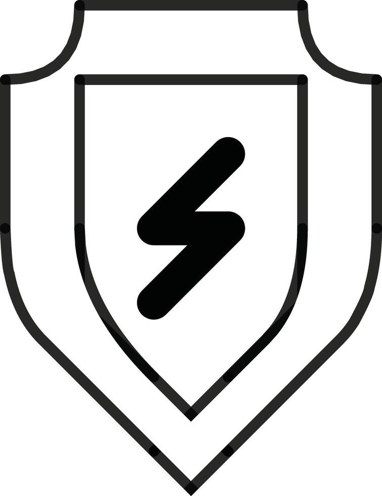 Shield Icon with Thunderbolt Symbol Representing Power and Protection Concept vector
