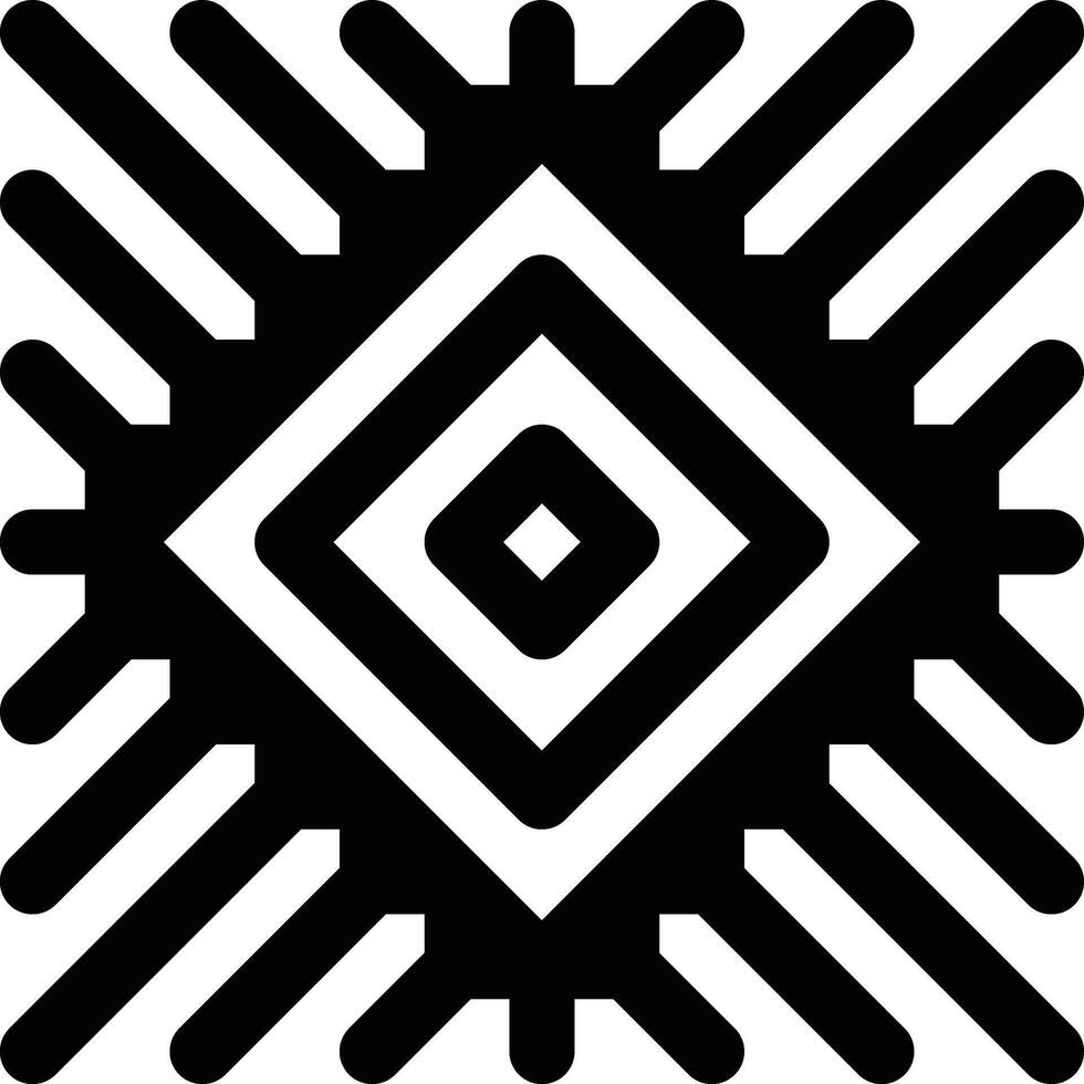Abstract Black-And-White Geometric Pattern with Intersecting Lines and Diamond Motif vector