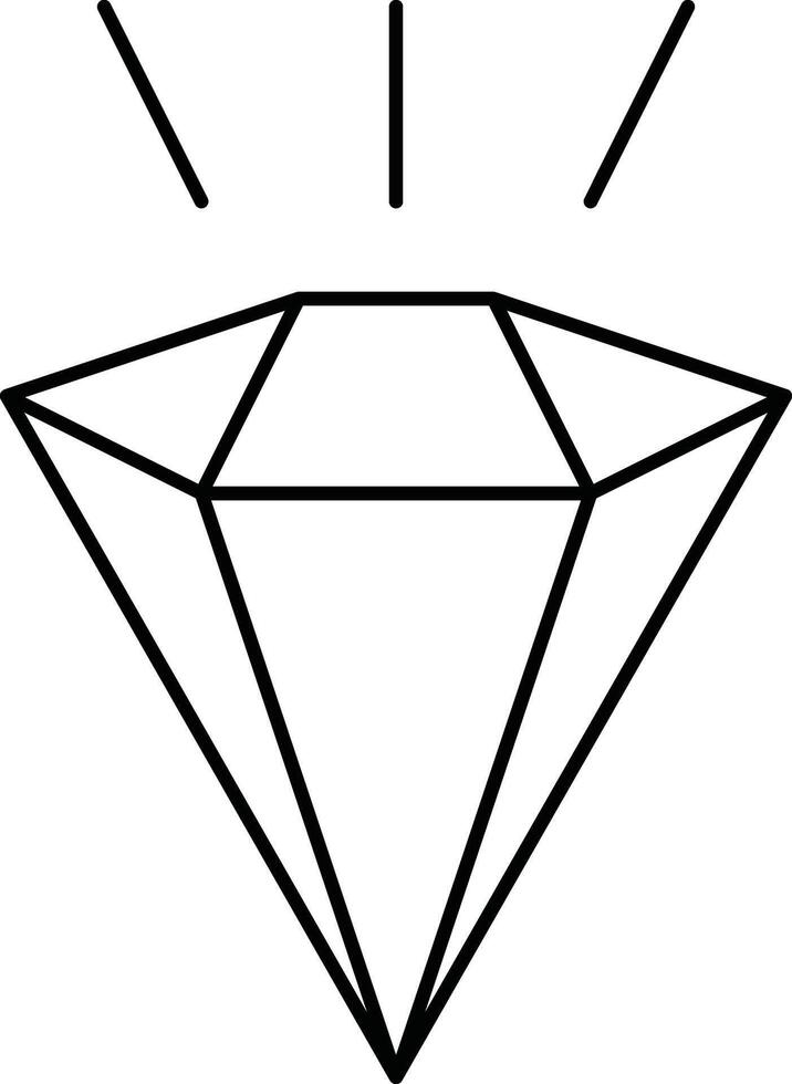 Illustration of a Geometric Diamond Design in Simple Black and White Line Art vector