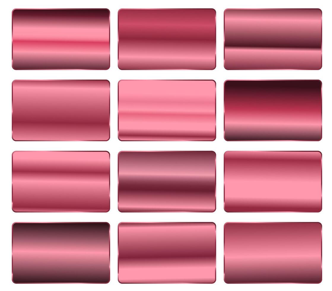 Set Of Rosegold Gradients. pink. vector