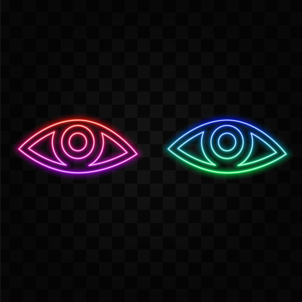 Eye icon. Eye looking icon. neon style. vector