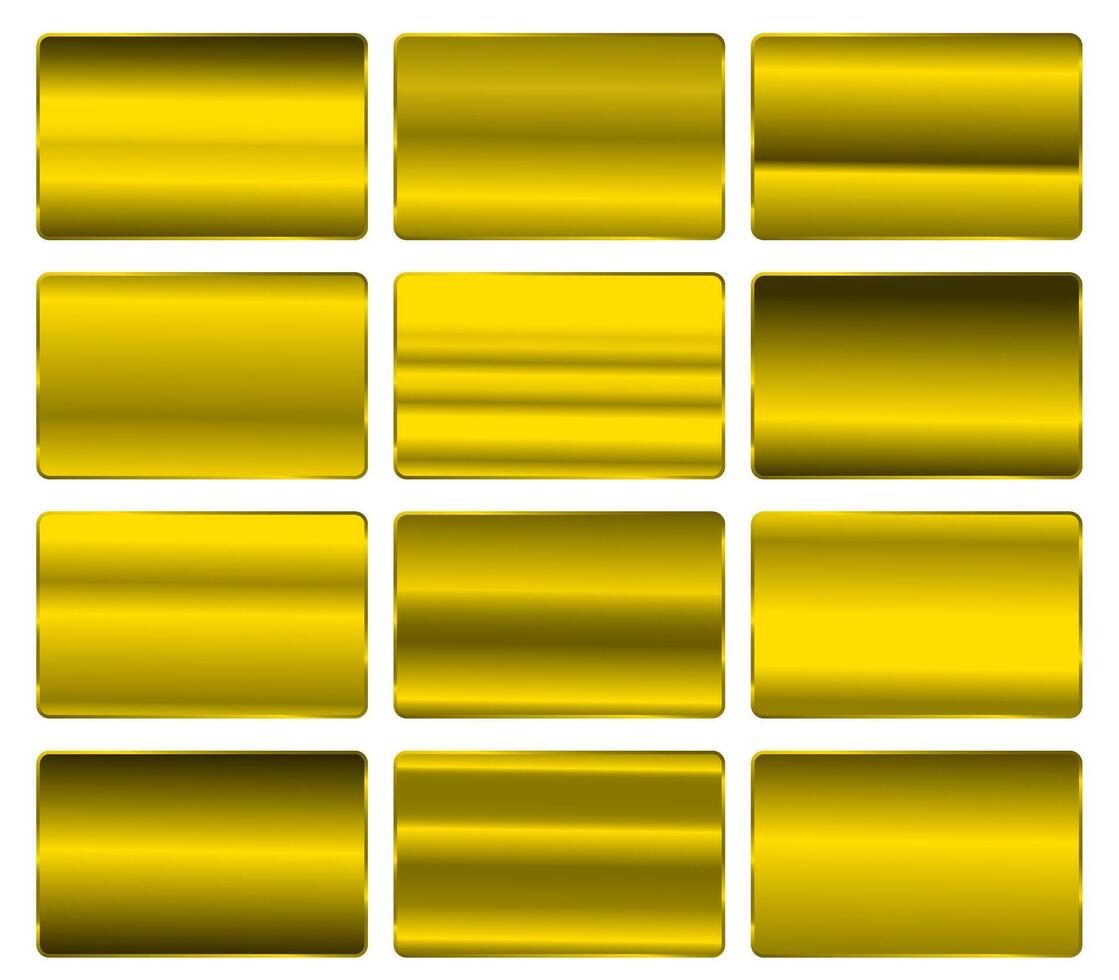 collection of gold gradients. Realistic golden metallic palettes. gold gradient set. editable texture in eps10. Premium Gold Swatches. illustration vector