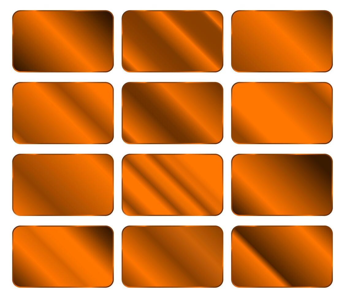 Metalic gradient collection with shiny rainbow hologram. Holographic foil texture, green, blue, yellow, pink gradation. set for frame, ribbon, border, other design. vector