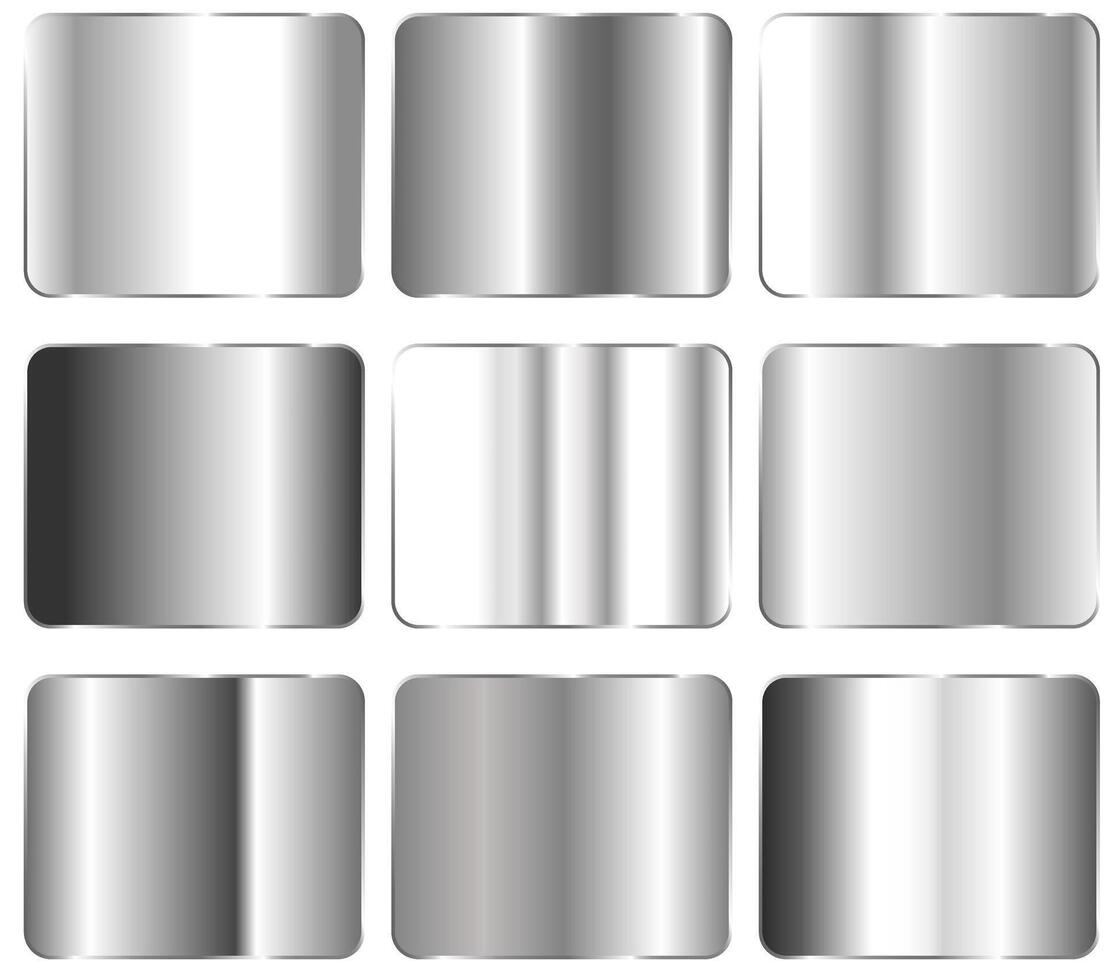 Set Of Silver Gradients. silver gradient vector