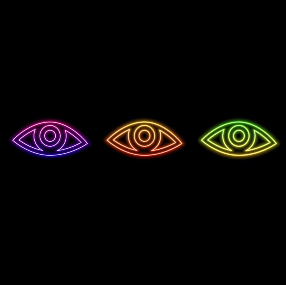 Vision icon image Can be used for personal growth. neon style. vector