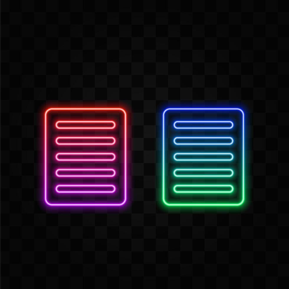 Simple Clipboard Icon Template. neon style. vector