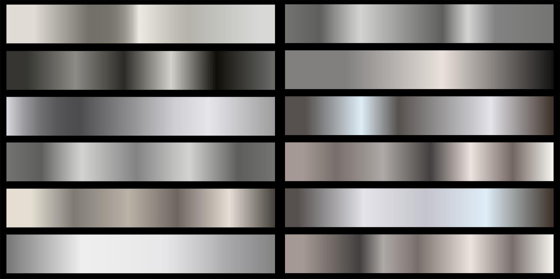 Texture background set. Realistic silver. gradient mesh. vector