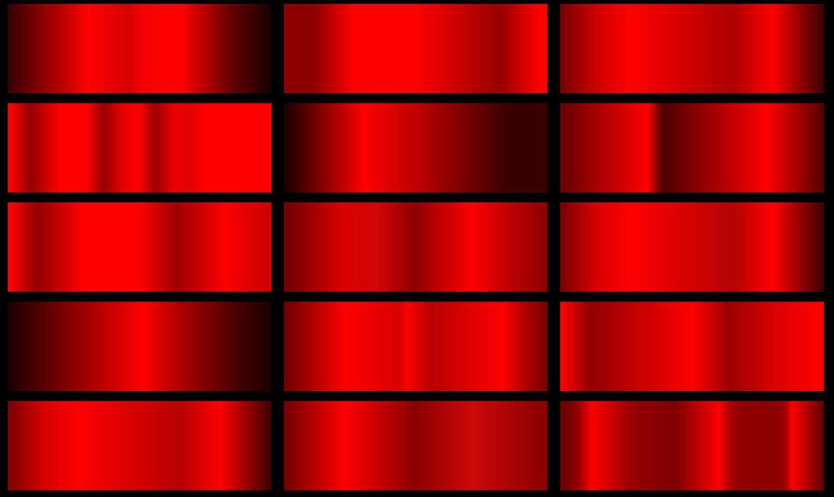 Set of red foil texture background. Metal gradient template. illustration vector