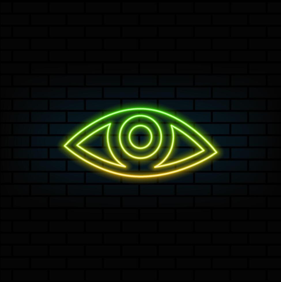 eye icon, best flat icon. neon style. vector