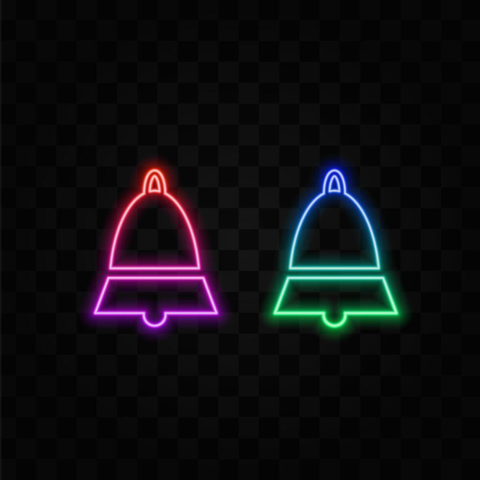 Bell Icon in trendy flat style isolated on grey background. neon style.Notification symbol for your web site design, app, UI. . vector