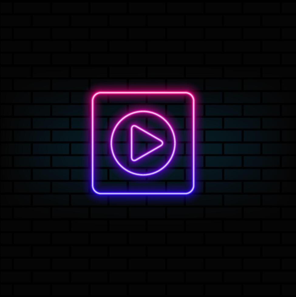 play line icon illustration isolated on white background. neon style. vector