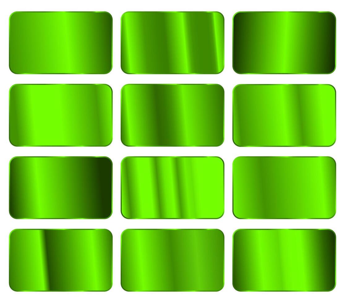 Green Gradient Set for Light to Bright Colors. vector
