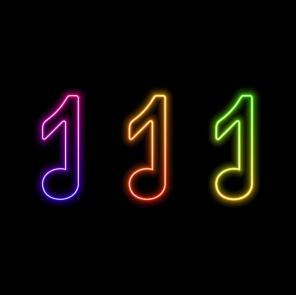 Music note graphic design template isolated. neon style. Music note graphic design template illustration icon musical symbol isolated black white background symbol style vector