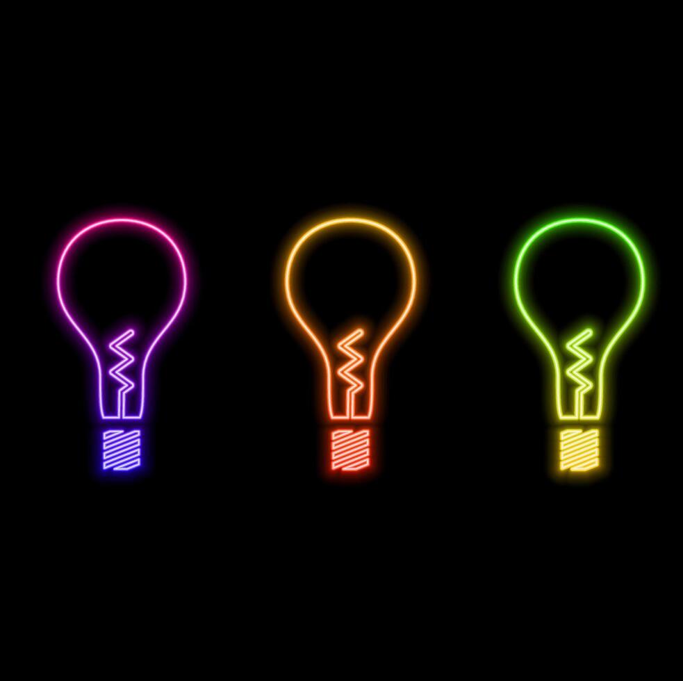 Lamp icon, best flat icon. neon style. vector