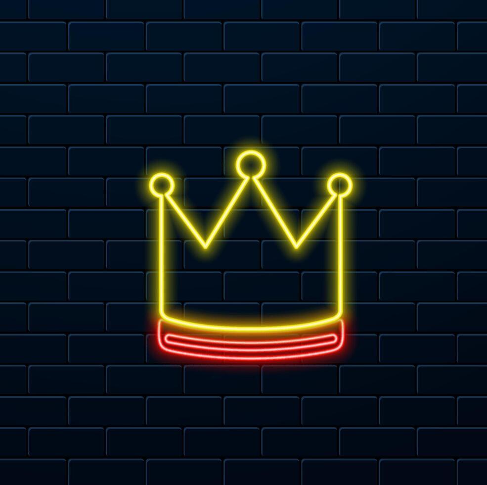 Crown icon . crown sign and symbol. neon style. vector
