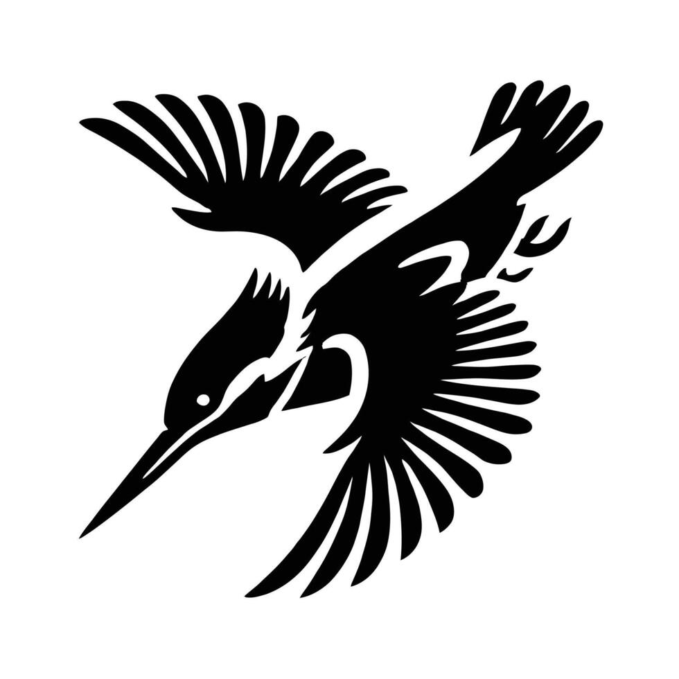 Kingfisher bird tattoo design vector