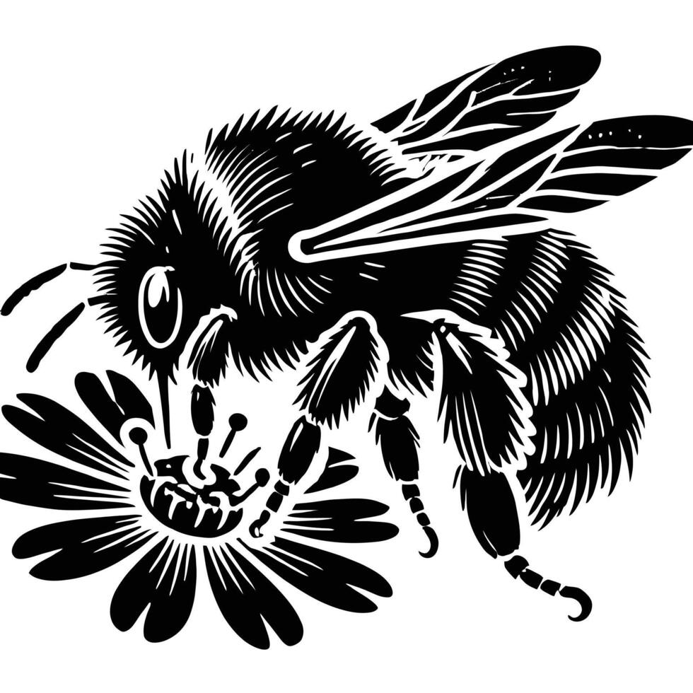 Bee tattoo design vector