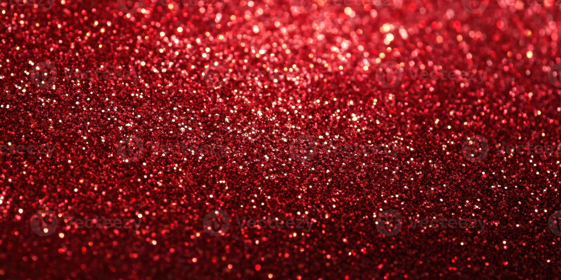 Red glitter sparkles create a vibrant and shimmering backdrop for festive celebrations and artistic projects photo
