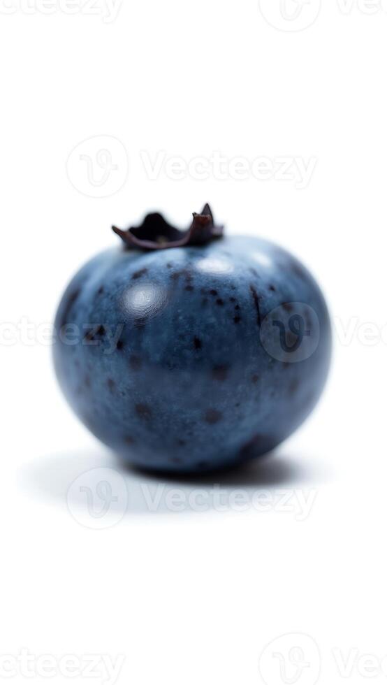Extreme closeup of a single blueberry showcasing rich texture and color photo