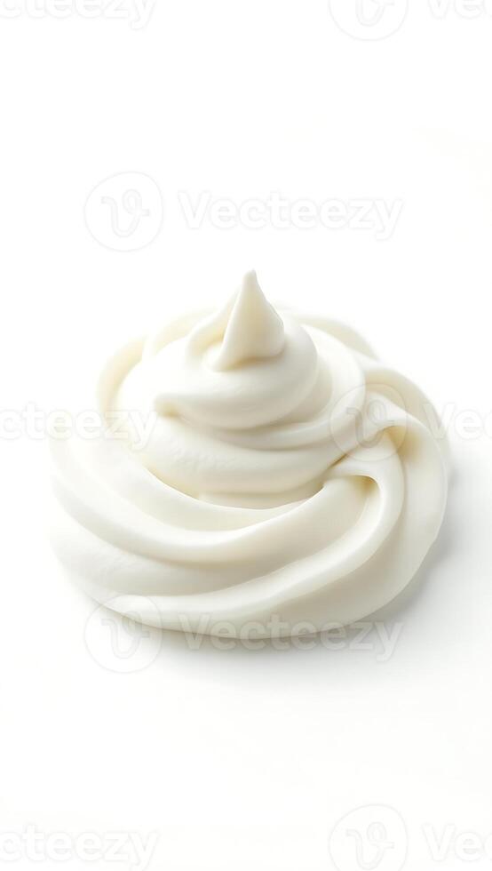 Closeup view of smooth cream swirls on a plain surface in a minimalist style photo