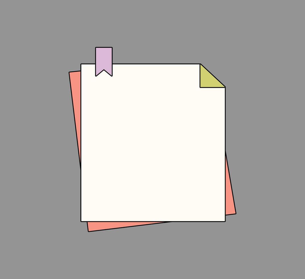Bright Sticky Notes with Clip Accent vector
