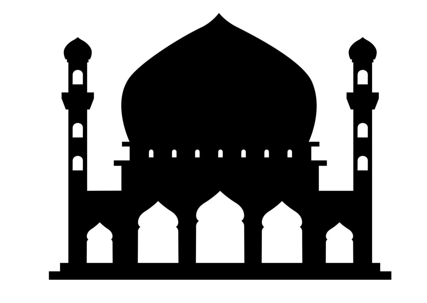 Silhouette of a Mosque on White Background vector