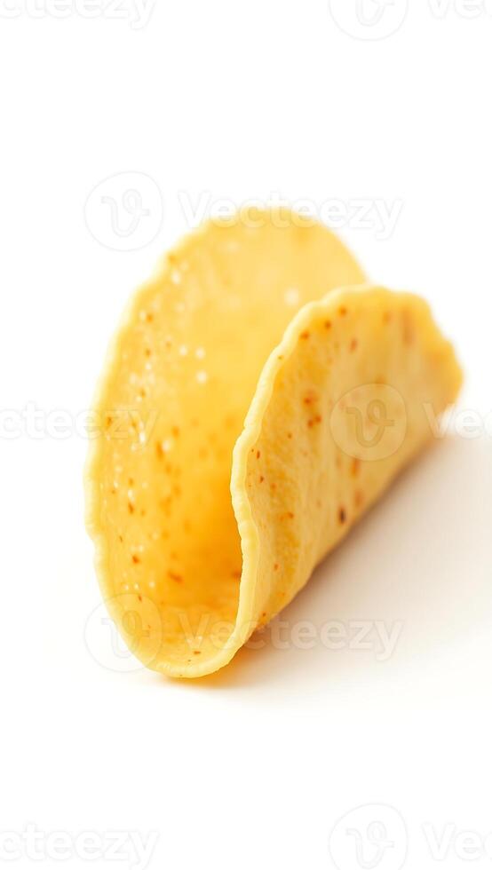 Closeup of a folded tortilla on a plain background with a natural texture photo