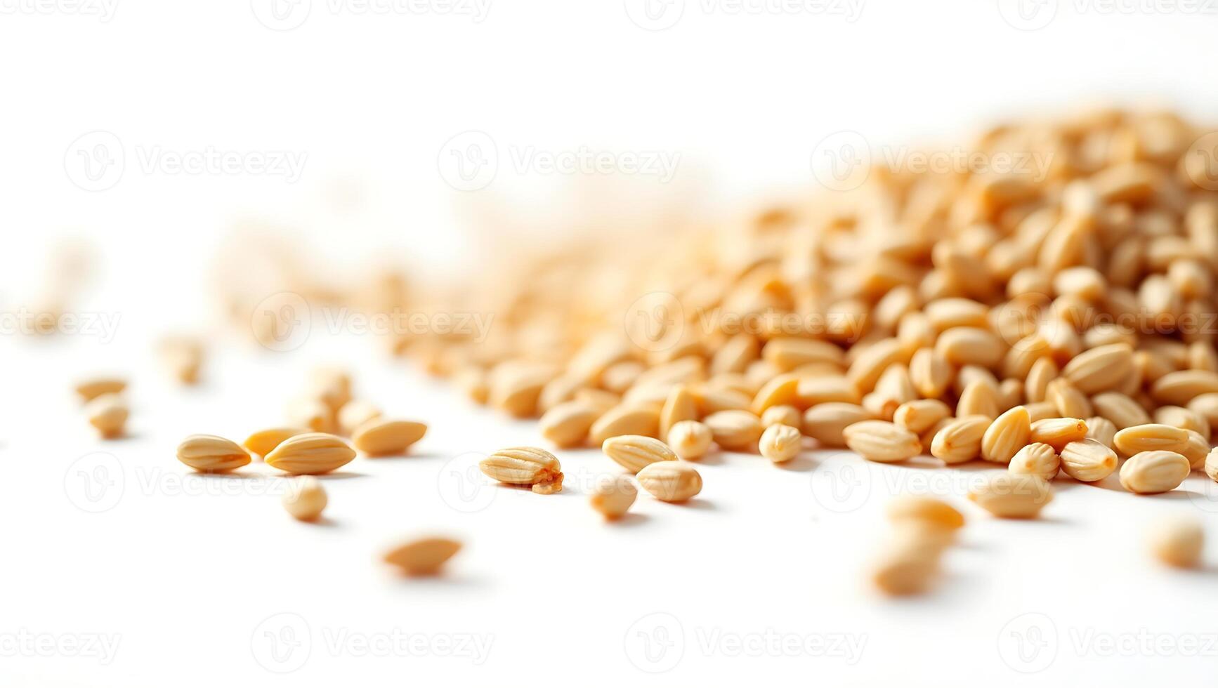 Closeup of scattered grains showcasing their natural texture and color photo