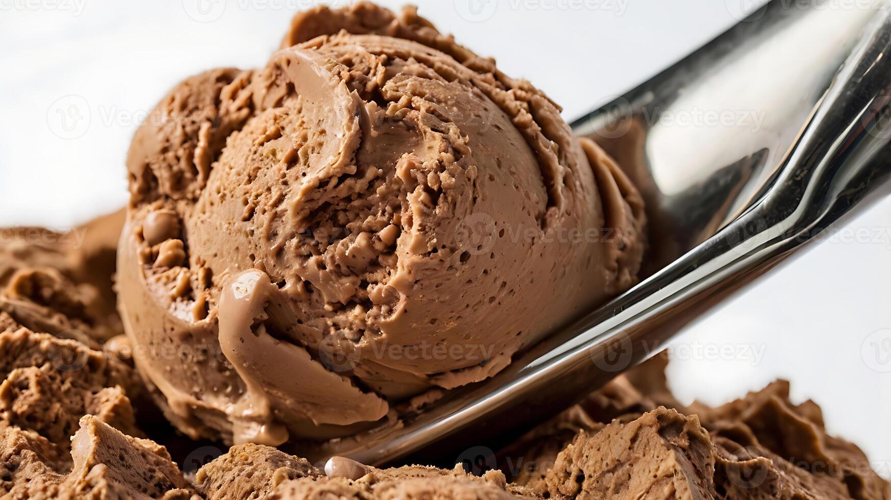 Rich coffee-flavored gelato captured in extreme closeup with smooth texture and detail photo