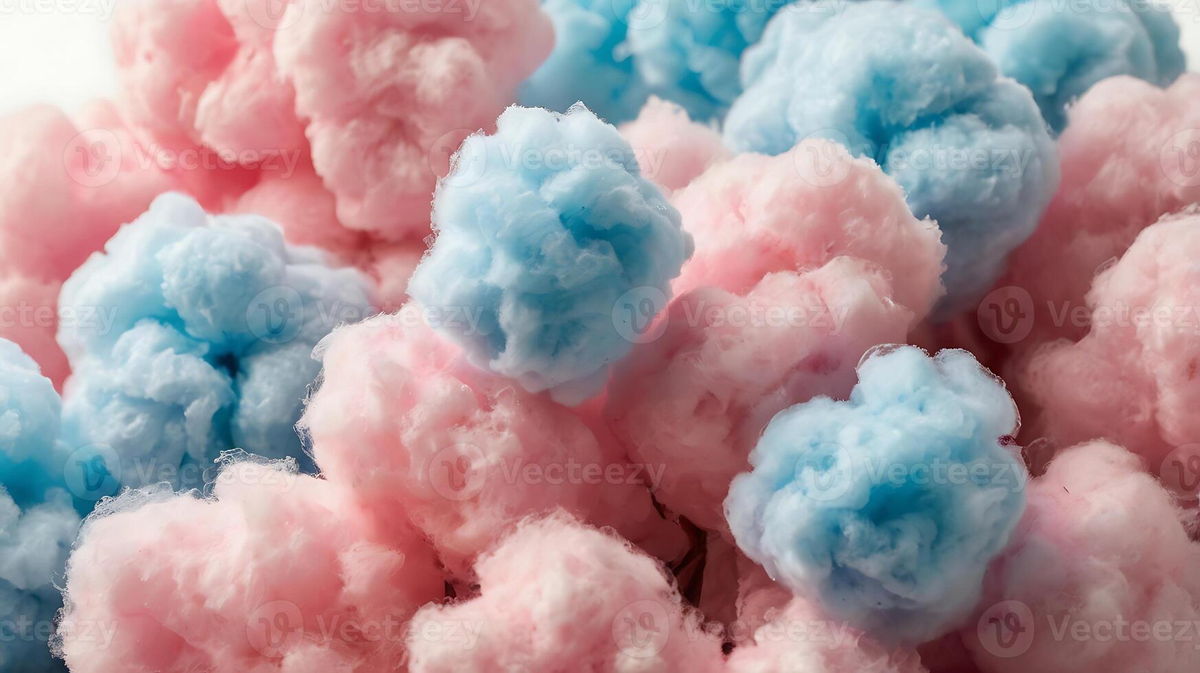Closeup view of colorful cotton candy tufts in soft pastel shades photo