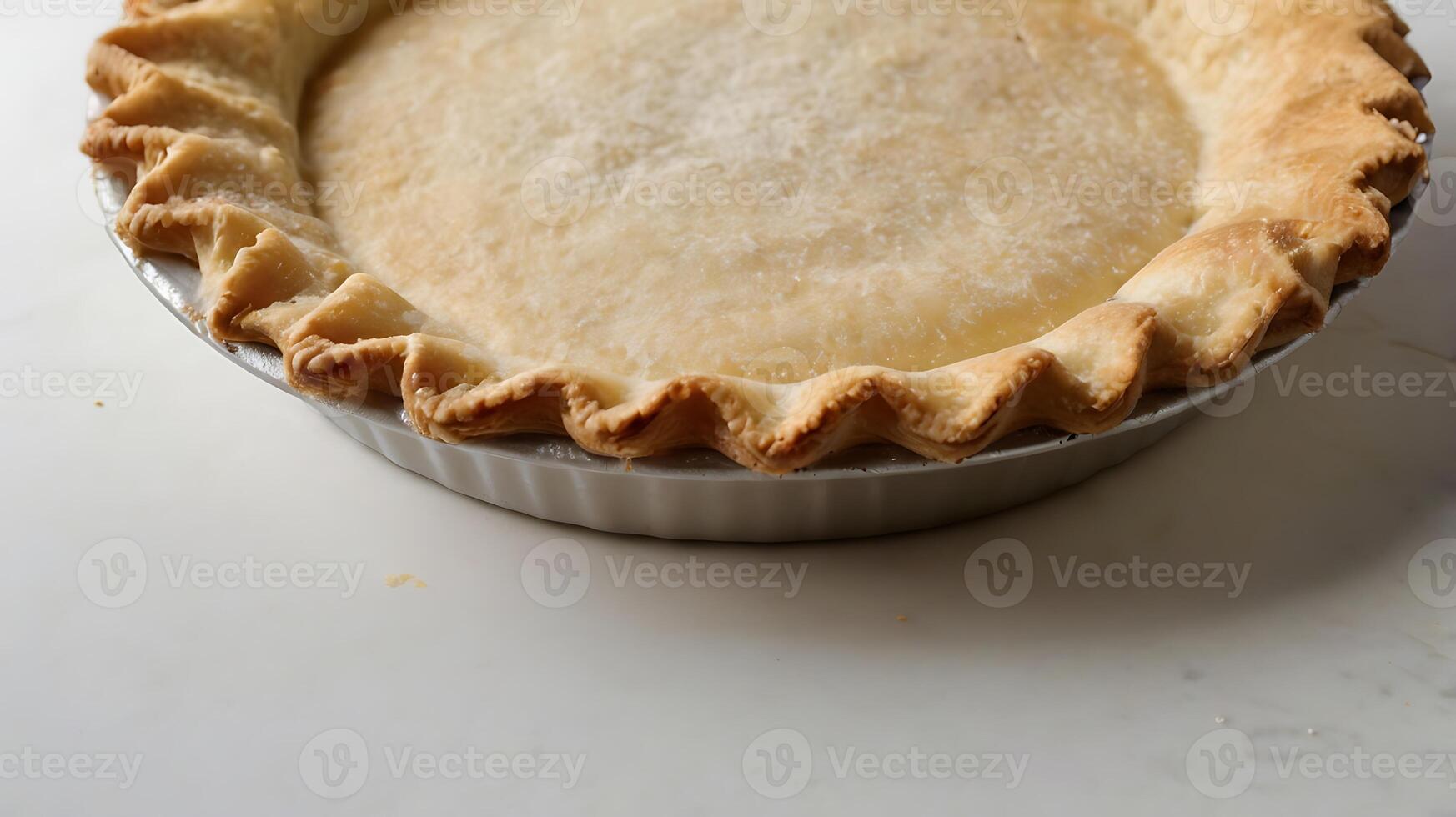 Closeup of a pie crust edge showcasing texture and detail in the baking process photo