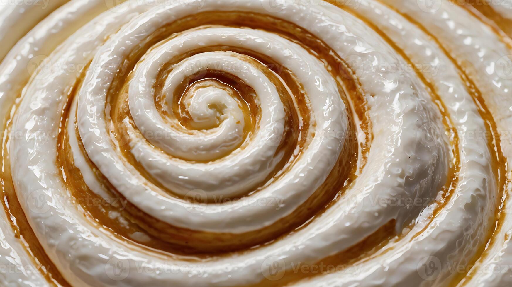 Closeup of a creamy swirl of sour cream showcasing texture and detail photo