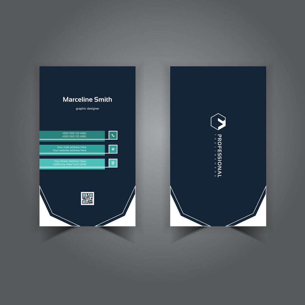 Abstract print Ready Vertical Size colorful Business card Template Design vector