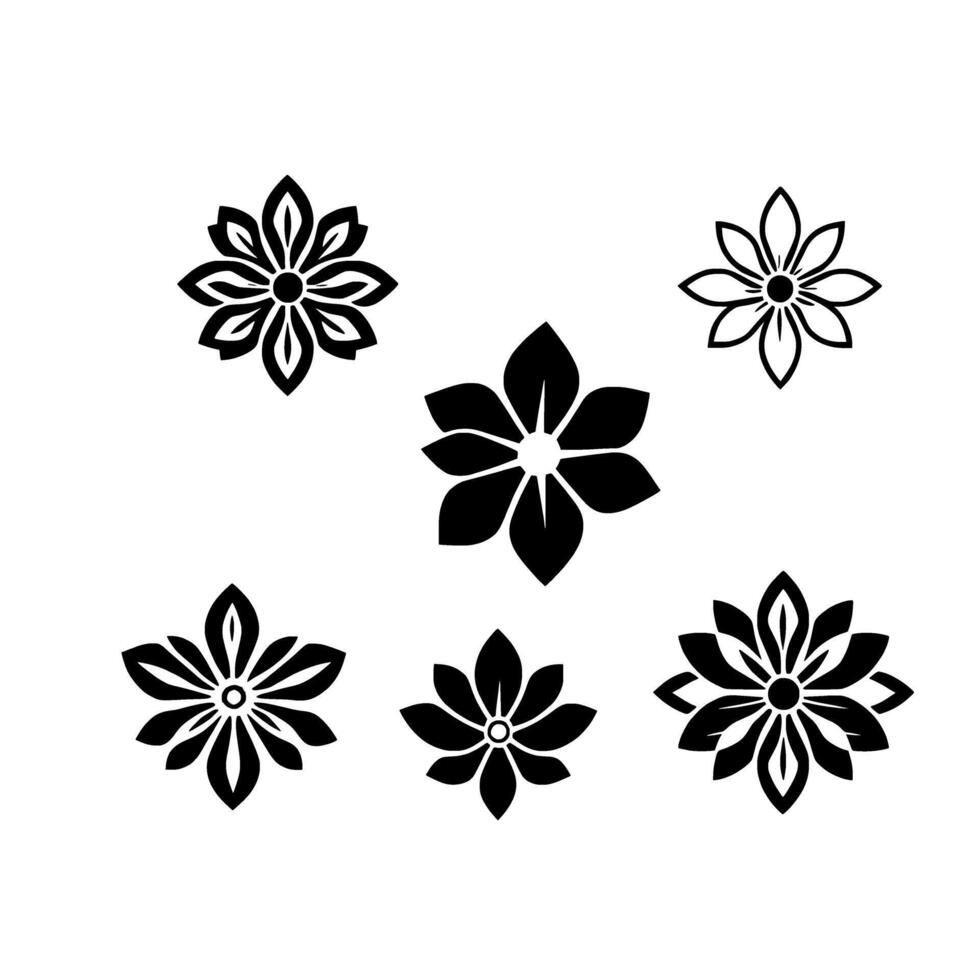 Black and White Floral . Simple Elegant and Minimalist Flower Pattern Perfect for Decoration and Backgrounds vector