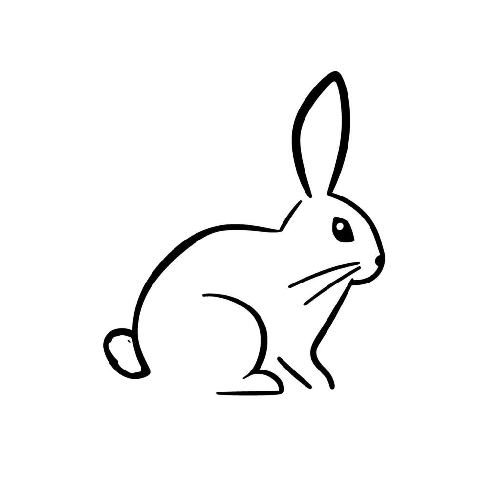 Elegant Line Art Rabbit Illustration. A Simple Cute and Minimalist Graphic . Perfect for Naturethemed Projects Prints and More vector